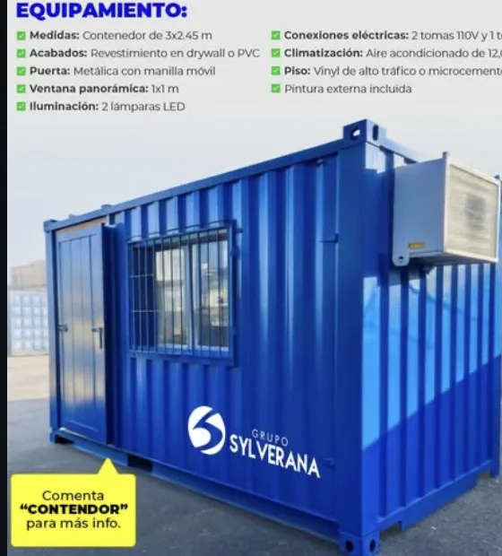 Contenedor oficina azul